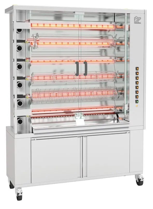 30_36 2 شواية فراخ للمطاعم 6 أسياخ غاز روتيسول الفرنسية - الصورة 1