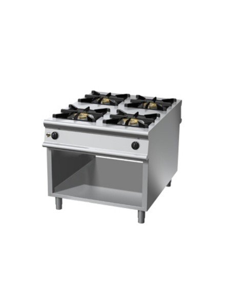 4-burner-gas-cooker-on-open-compartment بوتجاز مطعم غاز 4 شعلات أوليس إيطالي (Serie 1100) - الصورة 1